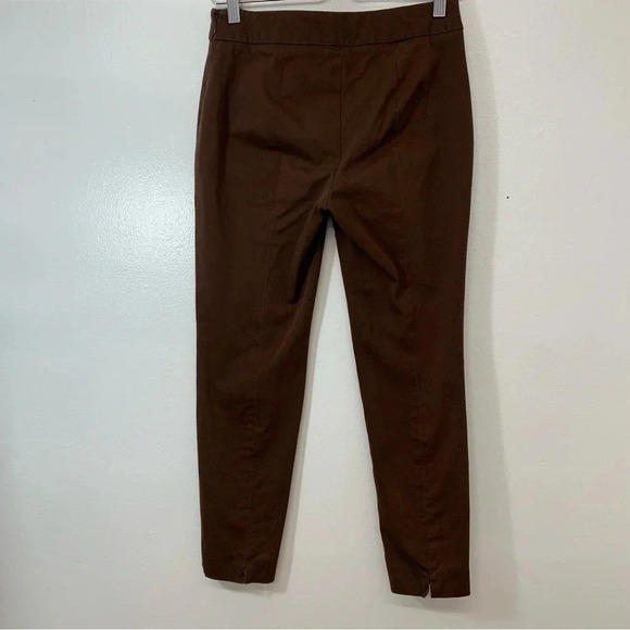 Talbots Pants 4P Brown Woman Classic Side Zip Ankle Cotton Blend Work  Casual‎ - Picture 4 of 11